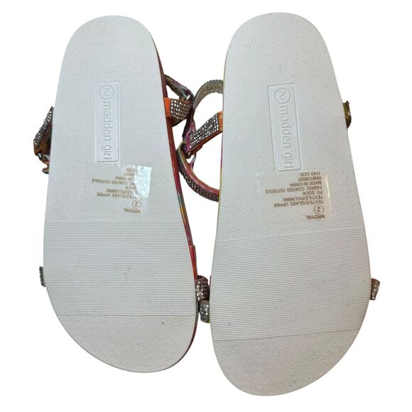 Madden Girl MRoyal Rainbow Tie Dye Rhinestone Bling Strap Scandals Girls Size 1 - Picture 5 of 7